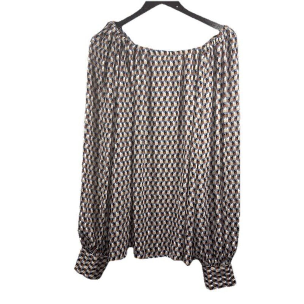 Worthington Tie Long Sleeve Pullover Blouse Womens Size 3X